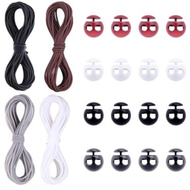 Imagem de CRASPIRE Kit de suporte de pontos de tricô, 20 peças, trava de cordão, 4 cores, cano vazado, marcadores de borracha, conjunto de rolhas de agulha de 1,4 mm, tubo, barbeiro, 16 peças de fechaduras de