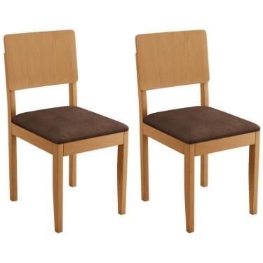 Imagem de Conjunto 2 Cadeiras Jade 01 Verona Chocolate Pés Em Madeira Jcm