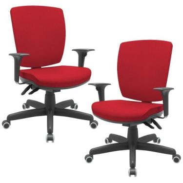 Imagem de Kit 02 Cadeiras Escritório Diretor Office Giratória Preto Alta Flexi P