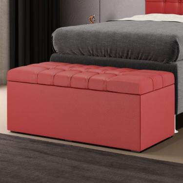 Imagem de Calçadeira Baú Alpha Para Cama de Casal 90cm no Tecido Courino - Conforto e Elegância Aradecor