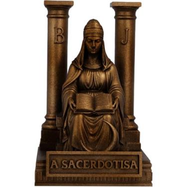 Imagem de Estátua A Sacerdotisa - Arcano Maior de Tarot - Papisa (Cobre Antigo)