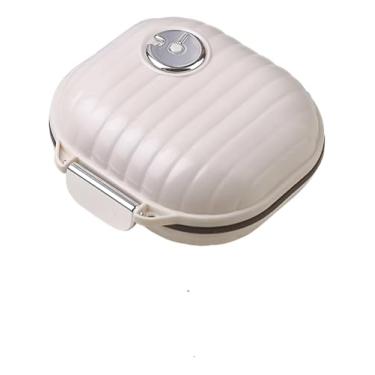 Imagem de Porta Comprimidos Portátil com Contador, Plástico Resistente, 7.5 x 8 x 2cm, 8 Compartimentos, Design Compacto, Ideal para Viagem, Disponível em Preto ou Branco