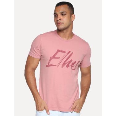 Imagem de Camiseta Ellus Masculina Maxi Logo Classic Brush Rosa Escuro-Masculino