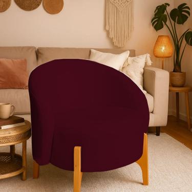 Imagem de Poltrona Orgânica Requinte Sala Escritório Pé Madeira Bordo