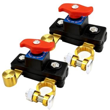 Imagem de Interruptor de corte de energia de bateria de carro, 2 peças, interruptor de desconexão de cobre puro de alta condutividade, interruptor inteligente de desconexão de bateria de carro para barco