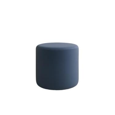 Imagem de Puff Colorido Redondo Suede Macio Para Quarto(Azul)