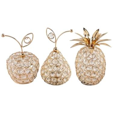 Imagem de Elegante conjunto de centro de mesa de cristal prateado, pinheiro, pera e designs para decoração de mesa de férias, decorações modernas de Natal e festas