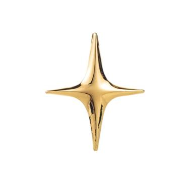 Imagem de Broche de estrela dourada para mulheres e homens, aço inoxidável polido moderno broches simples alfinetes de lapela, joias da moda vintage para ternos, jaquetas, vestidos blazers