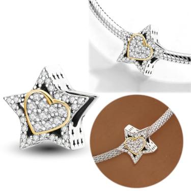 Imagem de 1 peça de berloque de prata elegante para mulheres, faça você mesmo e roupa diária combinando joias decoração presente para mamãe, 11.7*8.2mm, Prata, Sem Pedra Preciosa