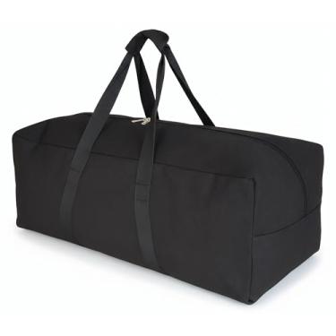 Imagem de DoYiKe Bolsa de viagem de lona extragrande resistente, armazenamento de barraca de acampamento militar para esportes de viagem, Abertura superior preta, Large