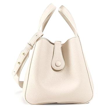 Imagem de NEWBELLA Bolsa feminina com alça superior quadrada com alça transversal, bolsa de ombro para trabalho e deslocamento diário, Creme