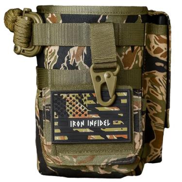 Imagem de Manga para garrafa de batalha – manga para garrafa de água de 1,8 g apenas – serve para muitas garrafas de aço 2L, design robusto e versátil com armazenamento para telefone, carteira e chaves – listra