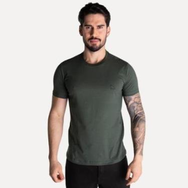 Imagem de Camiseta Acostamento Básica Monocromática Verde Militar-Masculino