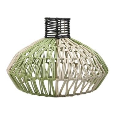 Imagem de Ioensy Abajur de tecido trançado para luminária pendente, estilo fazenda, para substituir a cúpula de uma luminária de café, hotel ou para decorar sua casa