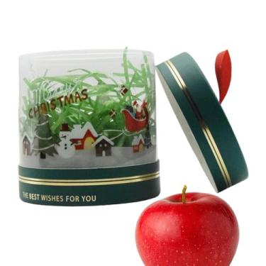 Imagem de Shakven Caixas para biscoitos de Natal,Caixas para doces de Natal | Recipientes transparentes para doces de Natal iluminados,Caixas pequenas transparentes redondas para lembrancinhas com cordão leve