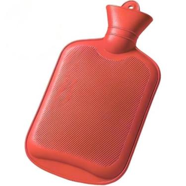 Imagem de Bolsa Térmica de Borracha para Água Quente e Fria, Multicolorida, com Tampa de Rosca, para Alívio de Dores e Compressas - 2 LITROS. (Vermelho)