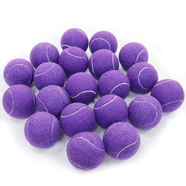 Imagem de URBEST Bolas de tênis avançadas com 20 unidades, bolas de tênis de treinamento para jogadores iniciantes, bolas de brinquedo de cachorro de estimação com bolsa de transporte de malha para bola de