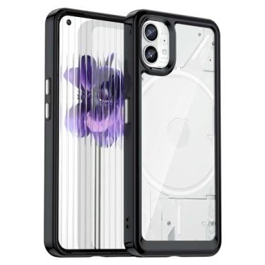 Imagem de Capa para celular Nothing 1, botão de pressão flexível, capa transparente, anti-impressões digitais. Proteção total de 360° - preta