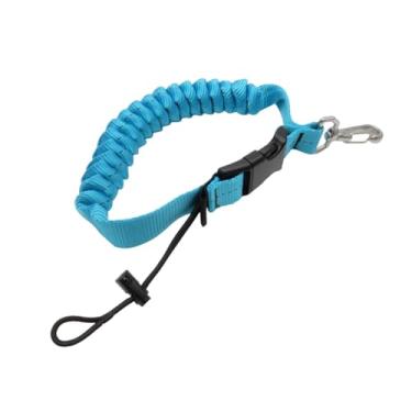 Imagem de menolana Cordão de mergulho com correia multifuncional, cordão de mola espiral com fivela de metal de liberação rápida para tocha de mergulho com snorkel, Azul
