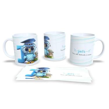 Imagem de Caneca Personalizada Professor com Coruja, Cerâmica Branca, Design Educacional, Uma Vida Dedicada a Ensinar (j)