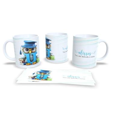 Imagem de Caneca Personalizada Professor com Coruja, Cerâmica Branca, Design Educacional, Uma Vida Dedicada a Ensinar (u)
