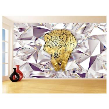Imagem de Papel De Parede Animais Pop Art Lobo Colorido 3,5M Pxa619 - Você Decor