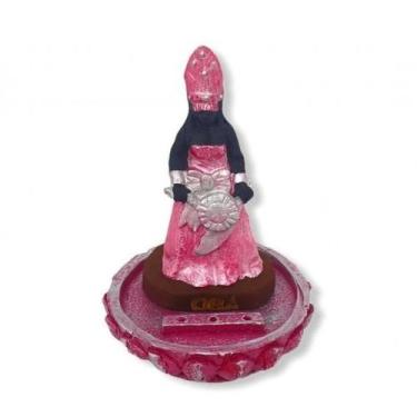 Imagem de Incensário Obá Rosa 12 Cm 3 Varetas Em Resina - Lua Mística - 100% Ori