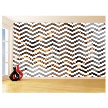 Imagem de Papel De Parede 3D Sala Chevron Zig Zag Listras 3,5M Zig119 - Você Dec
