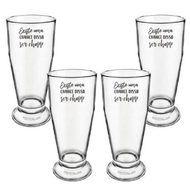 Imagem de Kit 4 Copos Tulipa Cerveja Acrílico Personalizado - Krystalon