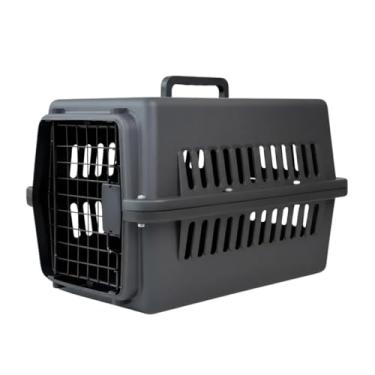 Imagem de Caixa Transporte Pet N2 Média Plástico Ventilada Para Cães E Gatos Cor Preta
