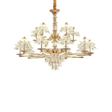 Imagem de Luminária pendente de luxo New Light em estilo antigo europeu e francês | Ideal para sala de estar, sala de jantar e quarto (15 lâmpadas)