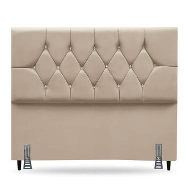 Imagem de Cabeceira De Cama Box King 195 Cm Mariana Com Frame Suede Bege
