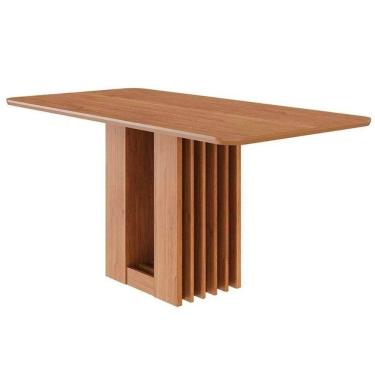 Imagem de Mesa De Sala Jantar Ariela C/ Tampo Madeirado 160x80cm Cinamomo - Cimol