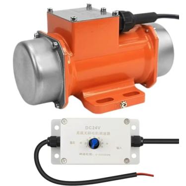 Imagem de Motor de vibração de 100 W, motor de vibração sem escova CC 24 V para misturador de cimento, motor vibrador de concreto de liga de alumínio 5000 RPM 100 kg força para agitador de mesa vibratória e