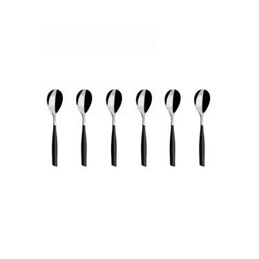 Imagem de Colher para Café 15cm Inox 6 peças Preto Glamour Bugatti