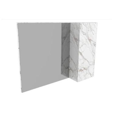 Imagem de Armário de Banheiro c/Espelho Suspenso BN3602 1 Porta 80cm cor Mármore