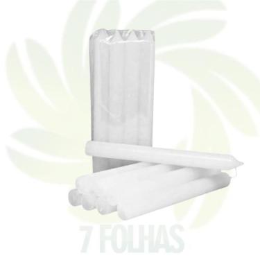 Imagem de Maço de Vela Branca - 8 un - 18 cm - 7 FOLHAS
