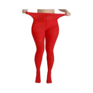 Imagem de Meia-calça Feminina Oversized Com Estampa De Leopardo, Alta Elasticida