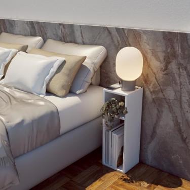 Imagem de Mesa De Cabeceira Mudo Basic Charme Retrô Quarto Cama Nicho Branco ou Preto (Branco)