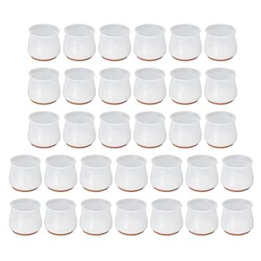 Imagem de Protetores de piso para pernas de cadeiras, protetores de pernas de móveis de silicone anti-arranhões, reduzem o ruído, resistentes ao desgaste, tampas de pernas de cadeiras (32 unidades)