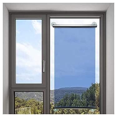 Imagem de uhyOHF Cortina de rolo espelhada unidirecional, sem perfuração, ventosa para janela de vidro, cortina enrolável com isolamento térmico (103 x 150 cm/40,5 x 59 pol