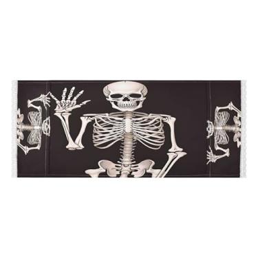 Imagem de Wassud Capas de lavadora e secadora Hello Skeletons, protetor de lavadora com sacos de armazenamento, capa de geladeira à prova de poeira com bolsos para lavanderia doméstica, cozinha, 120 x 55 cm