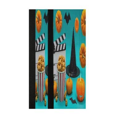 Imagem de STAYTOP 2 peças de capas de maçaneta de porta de geladeira de pipoca de Halloween para geladeira e forno de micro-ondas, mantenha seu aparelho de cozinha limpo de gotejamentos, óleo