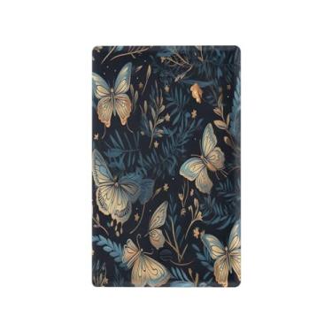 Imagem de Wassud Placa de cobertura de interruptor de luz, capas de tomada de interruptor único, placa de parede, ouro, azul, borboleta, decorativa, decoração de casa, sala de estar, quarto, decoração