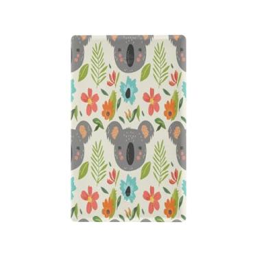 Imagem de Wassud Placa de cobertura para interruptor de luz, capa decorativa de coala e flor, placa de parede para tomadas elétricas em branco 11 x 6 cm