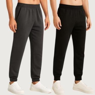 Imagem de Kit 2 Calça Jogger Moletom Masculina Conforto e Estilo para o Dia a Dia-Masculino
