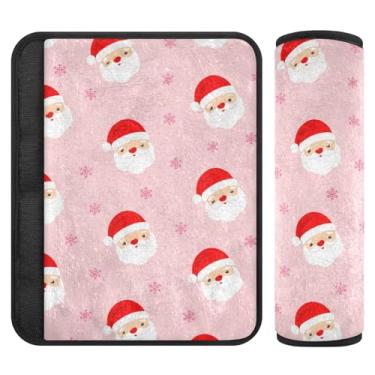 Imagem de Burbuja Capa para cinto de segurança de carro Papai Noel protetor de cinto de segurança macio confortável para alça de ombro de assento, 1 par médio