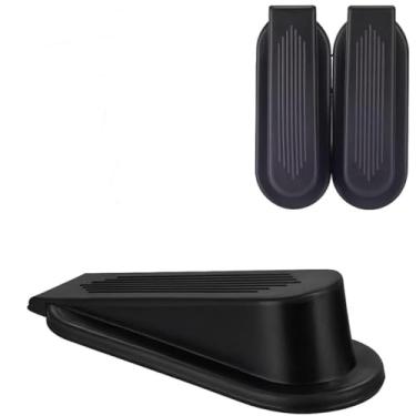 Imagem de Calço Porta Peso Aparador Prático, Borracha Flexível Antiderrapante, Preto, 11x4x3 cm, Kit com 2 Unidades
