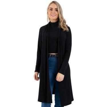 Imagem de Cardigan Kimono Canelado Longo-Feminino