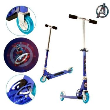 Imagem de Patinete Capitão América para Criança 2 Rodas Masculino Azul
